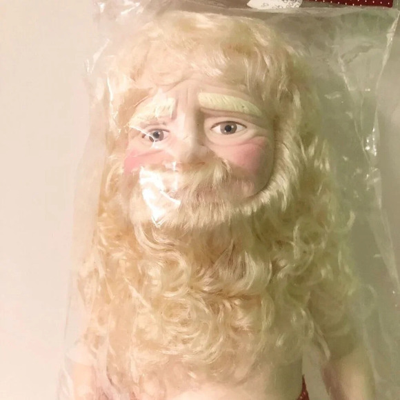 Vtg 1990 Fibre Craft Billie Peppers Porcelain Look Santa 14 Inch Plastic Doll - Picture 3 of 13